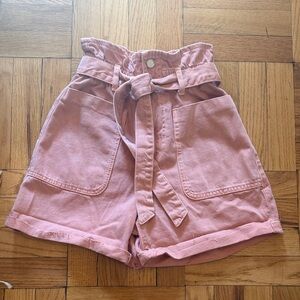 Zara Dusty Pink High-Waisted Shorts